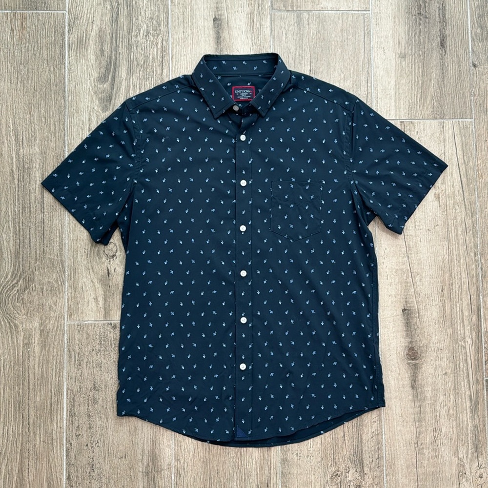 Untuckit wrinkle free performance short sleeve shirt slim fit style Flynn